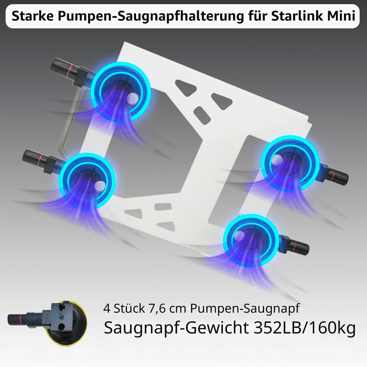 Metallstarke Pump-Saugnapfhalterung, kompatibel mit Starlink Mini – Hochleistungs-Saugnapf für die M