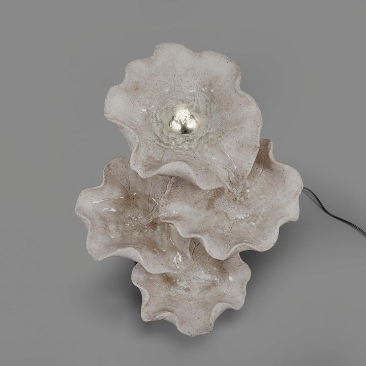 esotec Lotusblätter Solarbrunnen, Akku, LED, Kaskadenbrunnen, freistehender Springbrunnen, Lotus Gar