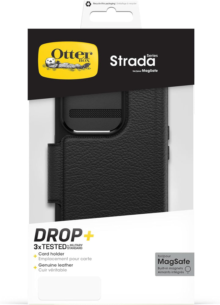 OtterBox Strada Hülle für iPhone 15 Pro für MagSafe, stossfest, sturzsicher,Premium Lederfolio mit z