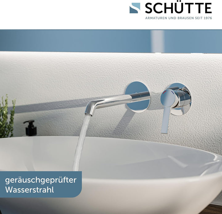 Schütte Los Angeles Waschtischarmatur für Wandmontage, Eleganter Wasserhahn fürs Badezimmer, Mischba