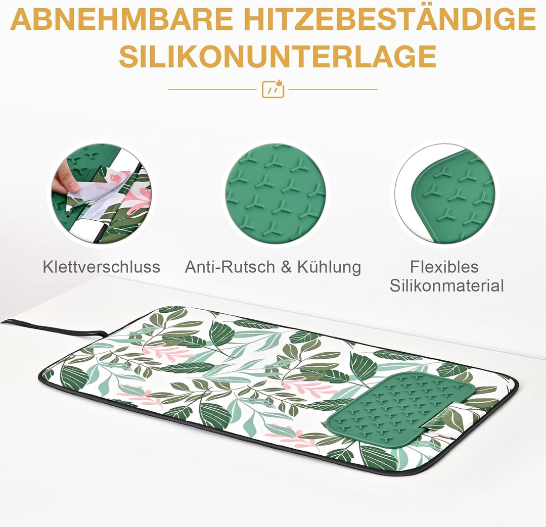 KINGRACK Bügelmatte für Dampfbügeleisen 79x42cm, Bügeldecke für Tisch mit Hitze, Extrem rutschfeste
