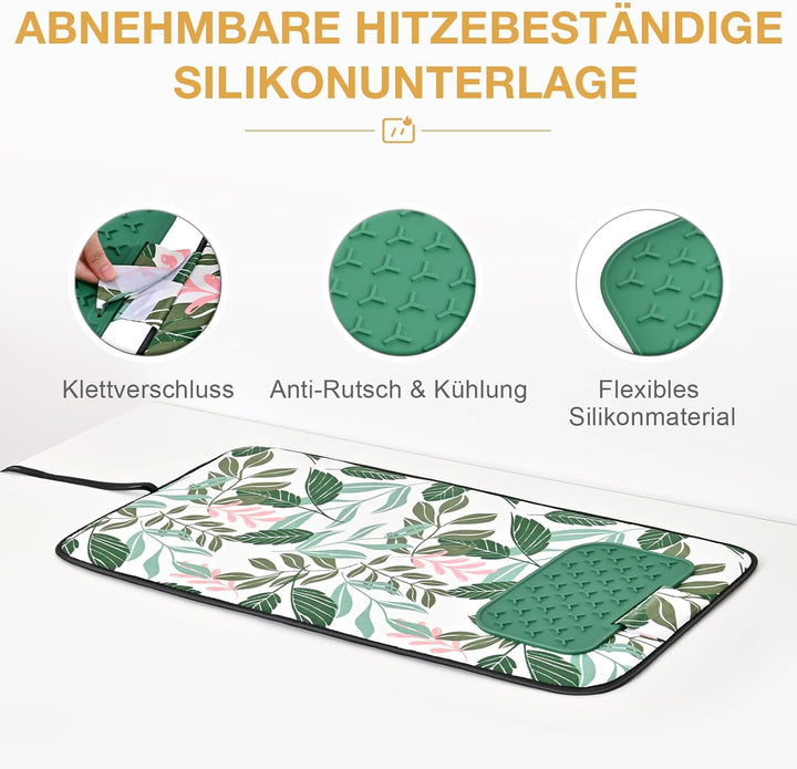 KINGRACK Bügelmatte für Dampfbügeleisen 79x42cm, Bügeldecke für Tisch mit Hitze, Extrem rutschfeste