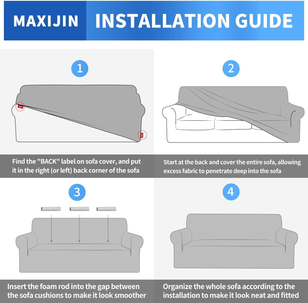 MAXIJIN Creative Jacquard Couchbezüge für 2-Sitzer, Super Stretch rutschfeste Liebessitz Sofabezug f