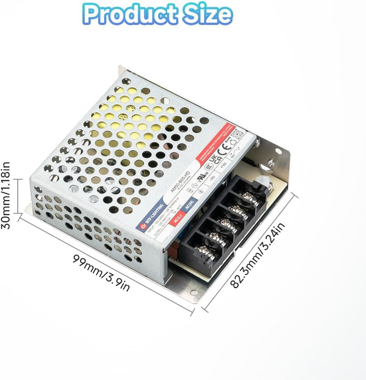 BTF-LIGHTING 50W 5V Netzteil CE Zertifiziert Aluminium LED-Treiber AC 100-240V zu DC 5V Transformato