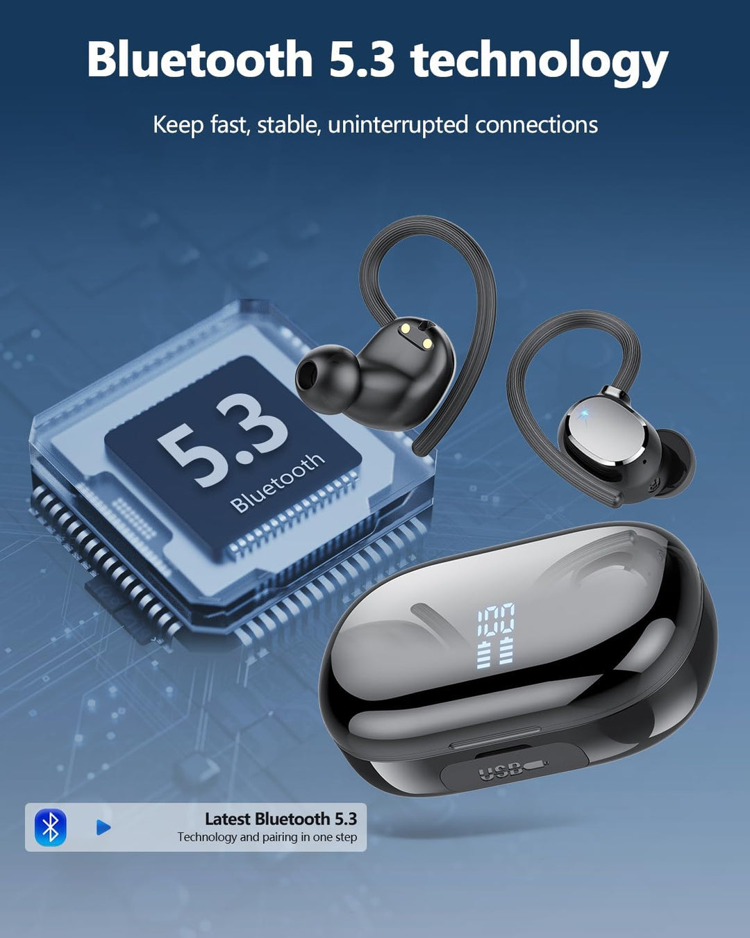 Kopfhörer Kabellos Bluetooth, In Ear Kopfhörer Bluetooth 5.3 mit 4 ENC Noise Cancelling Mic, 2026 Ne