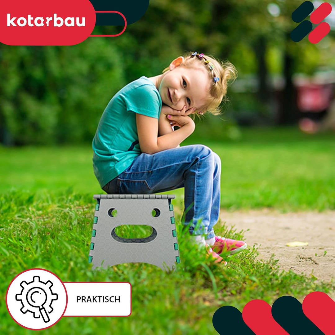 KOTARBAU® Tritthocker klappbar - 27 cm - Klappstuhl - Sitzhocker - Klapphocker - rutschfest & Stands
