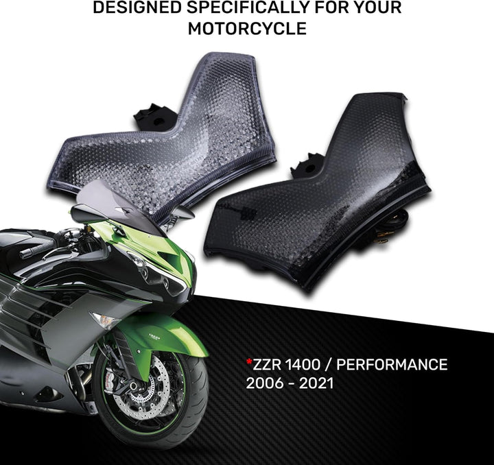 aVDB-moto LED Bremslicht/Rücklicht kompatibel mit KAWASAKI ZZR 1400 ZXT40 2006-2011 Plug & Play mit