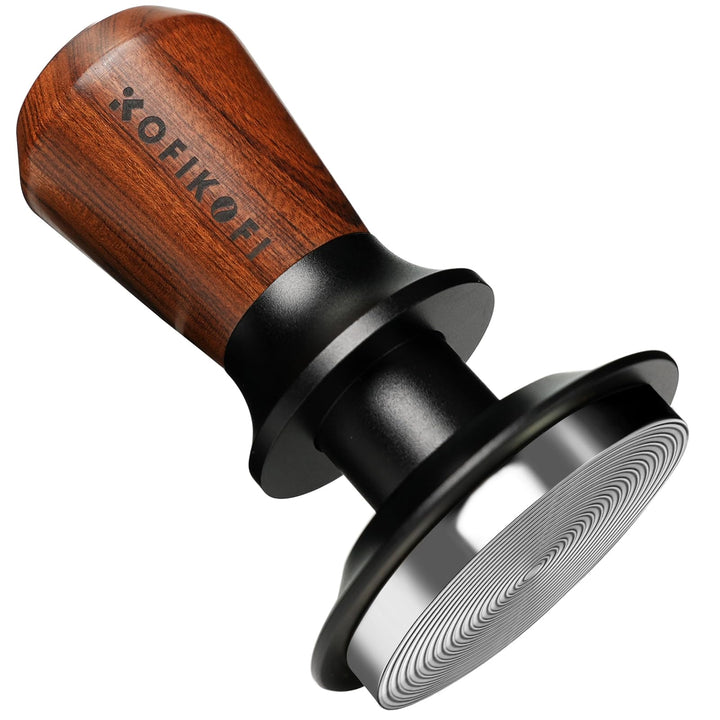 KOFIKOFI 58mm Kaffee Tamper mit Doppelfeder 30lbs Anpressdruck Kaffeemehlpresser Base Ripple Kaffee