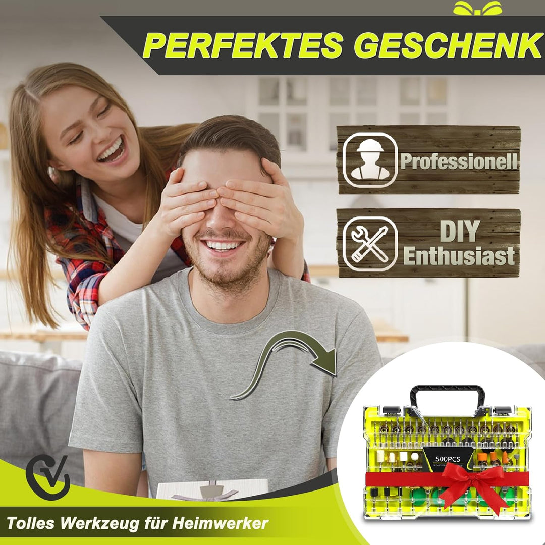 moveland 𝟓𝟎𝟎 𝐏𝐂𝐒 Mehrzweck Zubehörset - Stabiles Rotationswerkzeug Zubehör Set für Detailarbeiten -