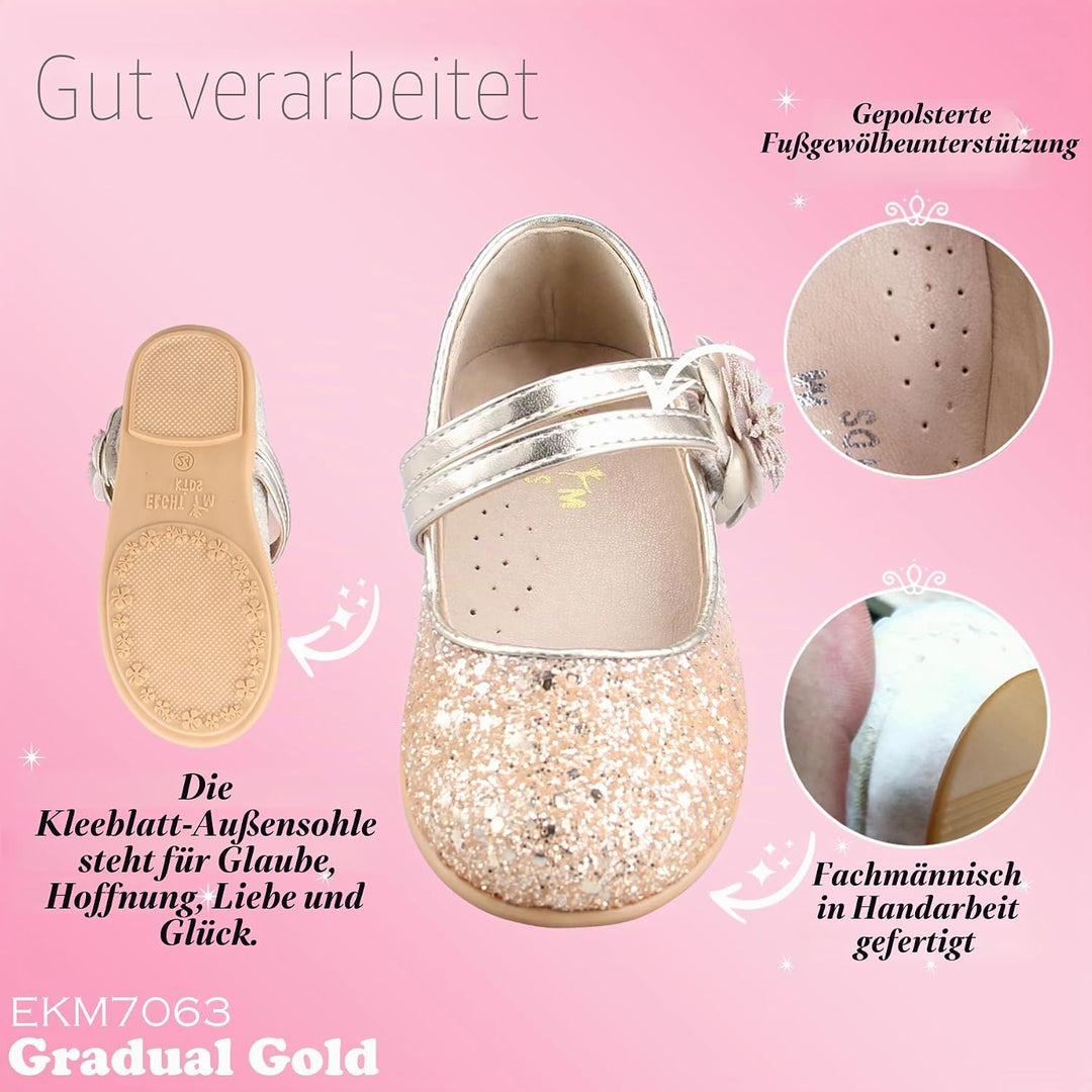 EIGHT KM EKM7063 Kleinkind Mädchen Kleid Schuhe Mary Jane Wohnungen Prinzessin Hochzeit Schuhe Balle