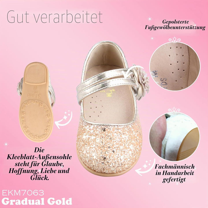 EIGHT KM EKM7063 Kleinkind Mädchen Kleid Schuhe Mary Jane Wohnungen Prinzessin Hochzeit Schuhe Balle