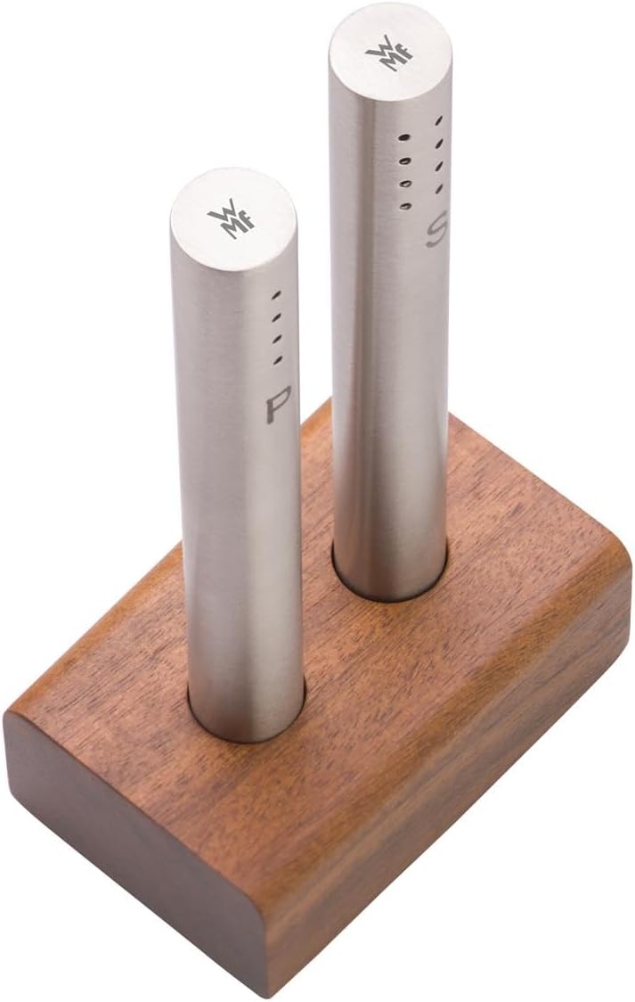 WMF Salz- und Pfefferstreuer Set 2-teilig, Salzsteuer klein, Pfefferstreuer, Cromargan Edelstahl mat