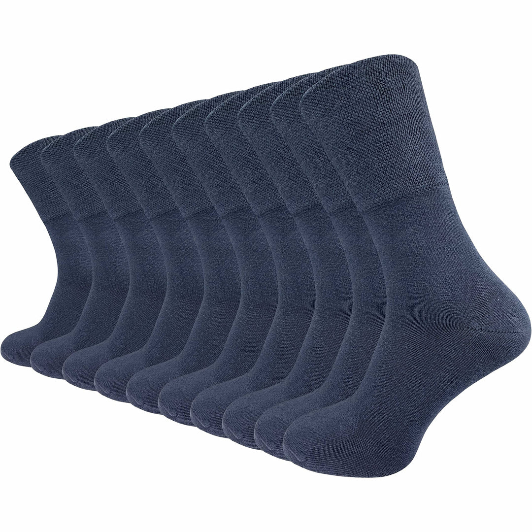 GAWILO 10 Paar PREMIUM Socken ohne drückende Naht | Damen &amp; Herren | gekämmte Baumwolle | extra weit