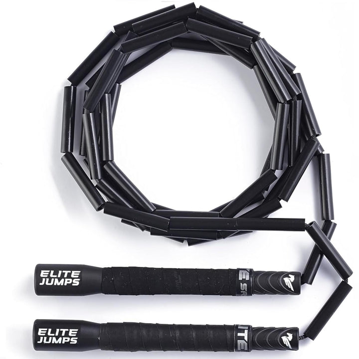 EliteSRS Schwerer Wulstige Fitness Springseil mit Comfort Foam Grip Schwarz, Schwarz