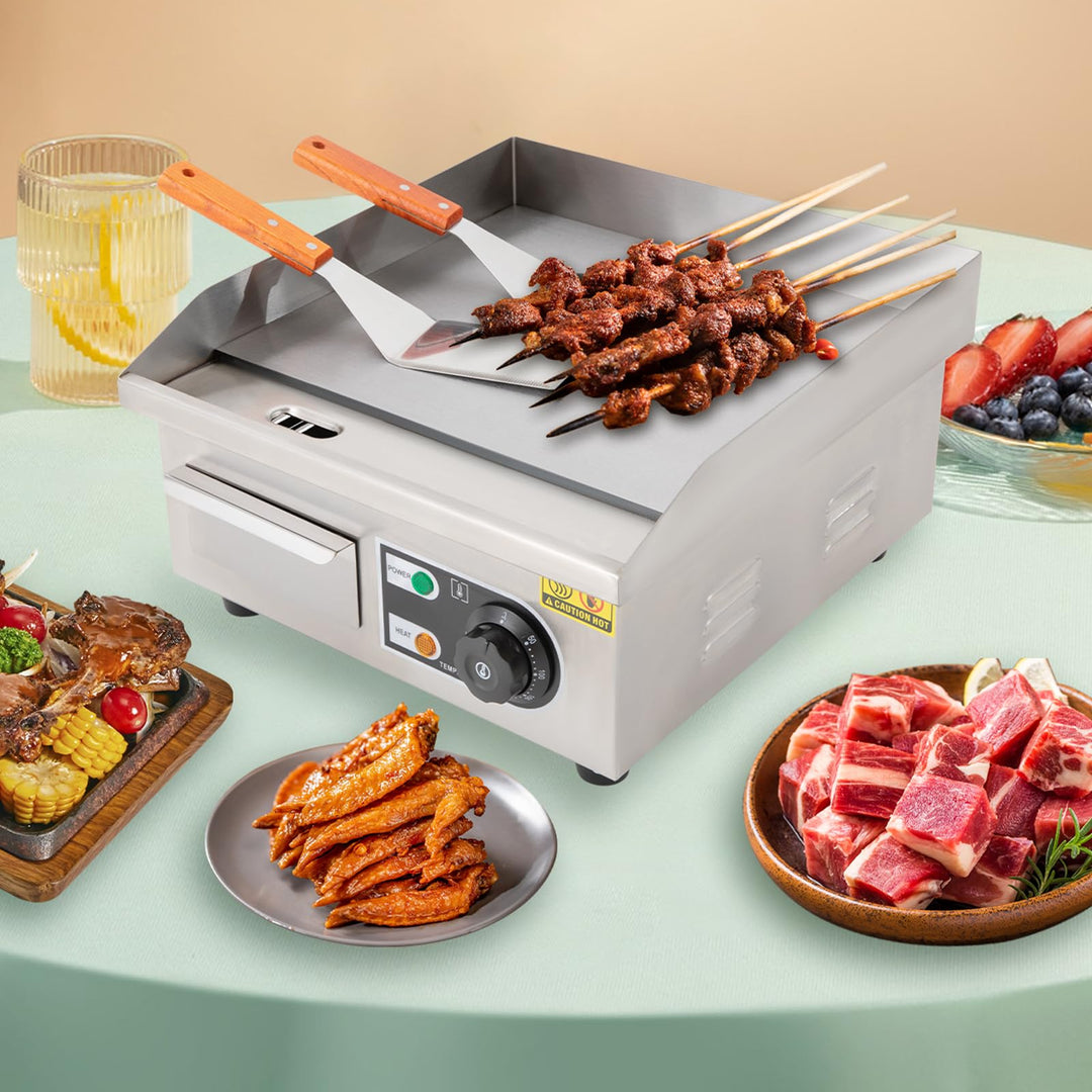 Kommerzielle Elektrische Grillplatte Tischgrill Plattengriller, 2000W Multigrill Plancha Grill mit v