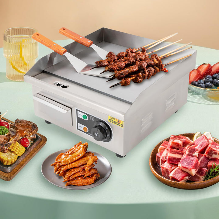 Kommerzielle Elektrische Grillplatte Tischgrill Plattengriller, 2000W Multigrill Plancha Grill mit v