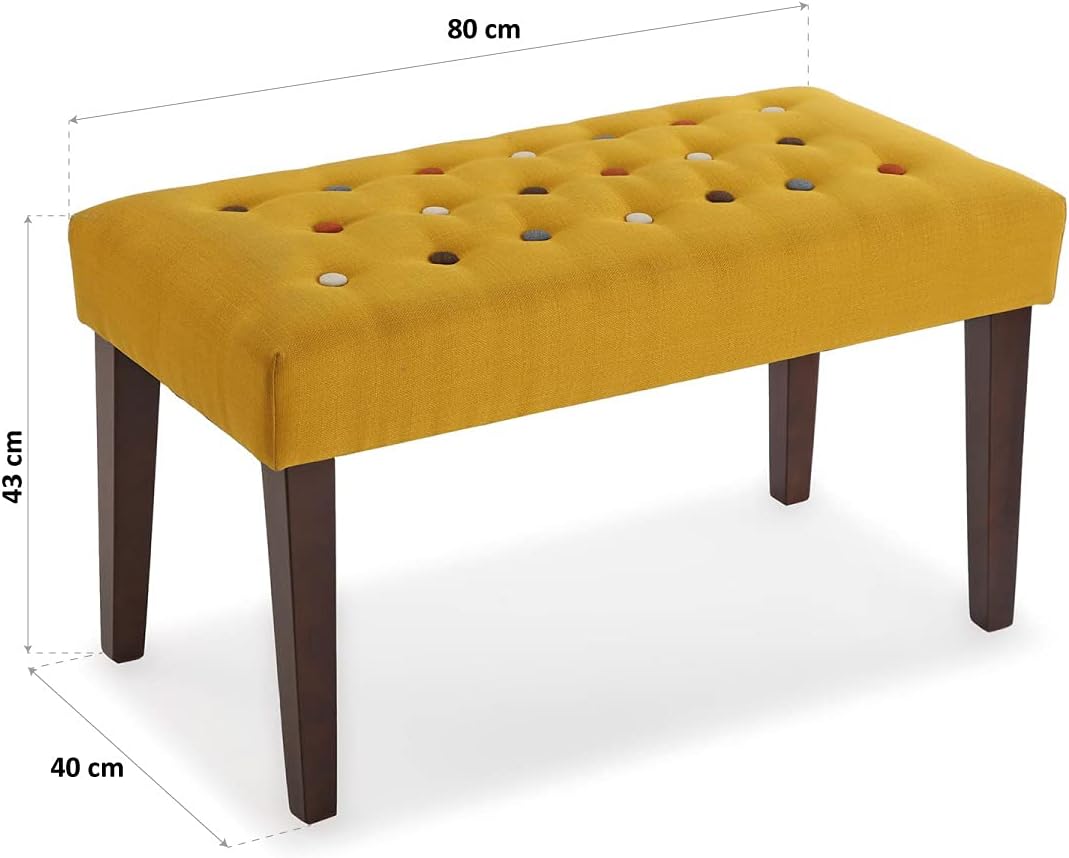 Versa Botones Hocker für das Schlafzimmer, Bank für den Flur oder Eingang, Bunt, Massnahmen (H x L x