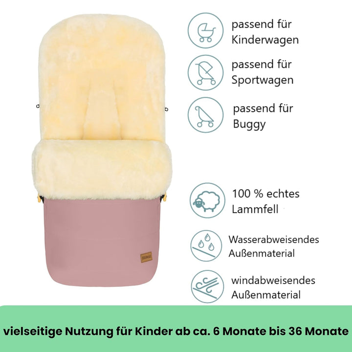 Fillikid Winterfusssack Bernia Lammfell Exklusiv Kinderwagen, Buggy | Winterfusssack wind- & wassera