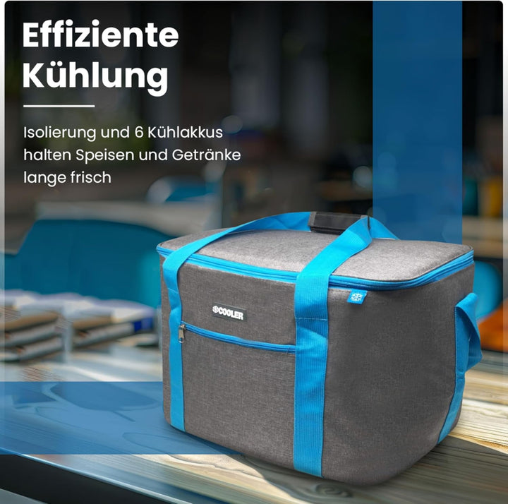 ToCi Kühltasche 36 Liter Isoliertasche Thermotasche Picknicktasche für Picknick Camping Urlaub Wande