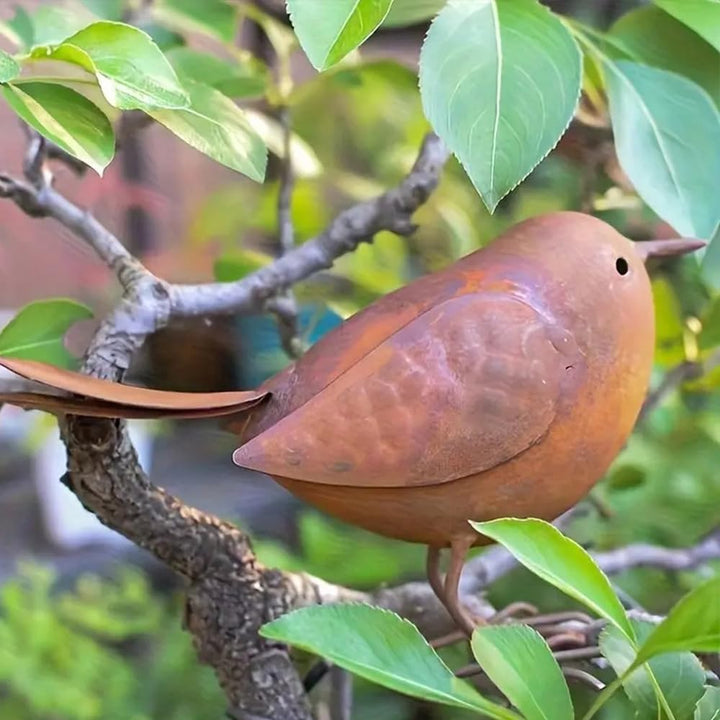 2 Stück Gartendeko Metall Deko Vögel, Outdoor und Garten Vintage Singvogel Figuren Gartenstecker Ros