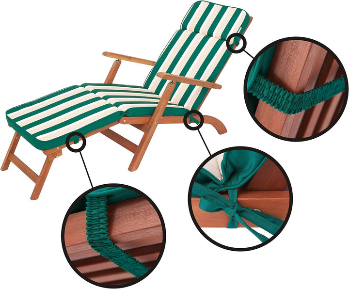 HOBBYGARDEN Auflagen für Strandkörbe, Polsterauflage für Sonnenliege, Kissen für Liegestuhl, Gartenl