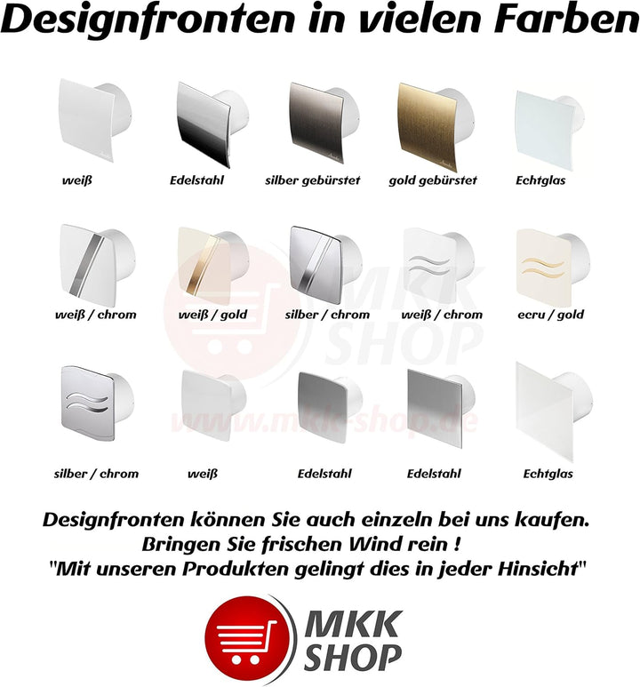Ø 100 mm Design Badventilator Glasfront mit Timer/Nachlauf und Rückstauklappe WEG100T Lüfter Ventila