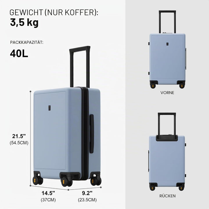 LEVEL8 Koffer Trolleys handgepäck Leichtgewicht 100% PC mit Organizer Set 4-teilig TSA Zahlenschloss