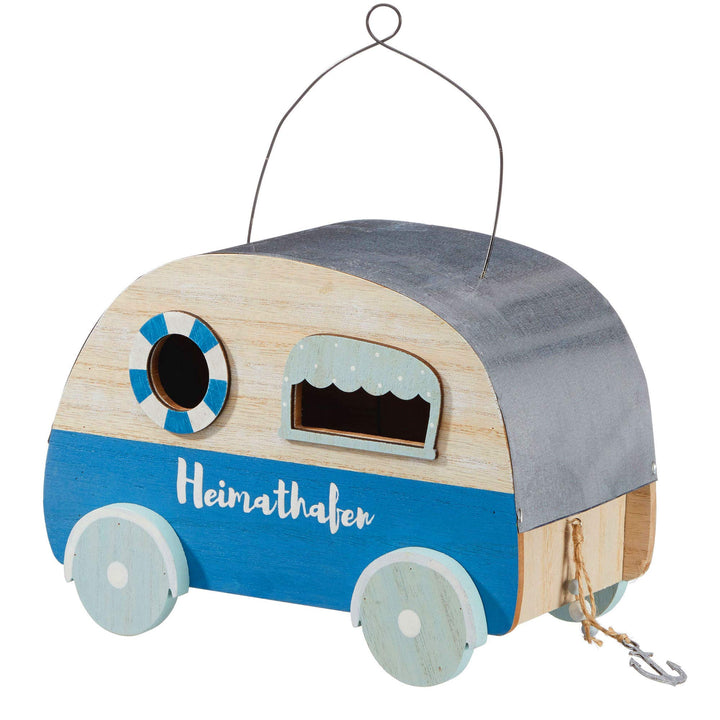 Cepewa Vogelhaus im Wohnwagen-Design Nistkasten Vogelkasten Futterstation