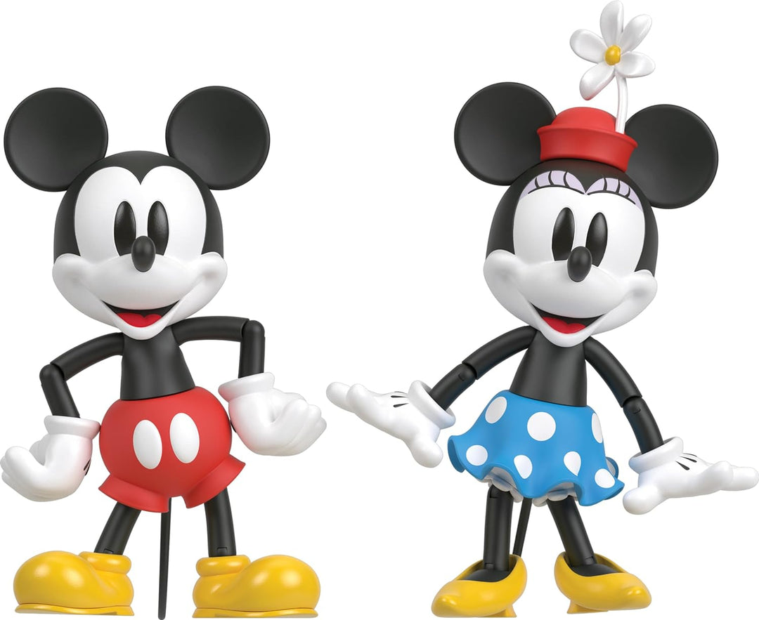 Disney 100 Sammelfiguren Mickey und Minnie Maus, bewegliche Charaktere, austauschbarer Kopf & Hände,