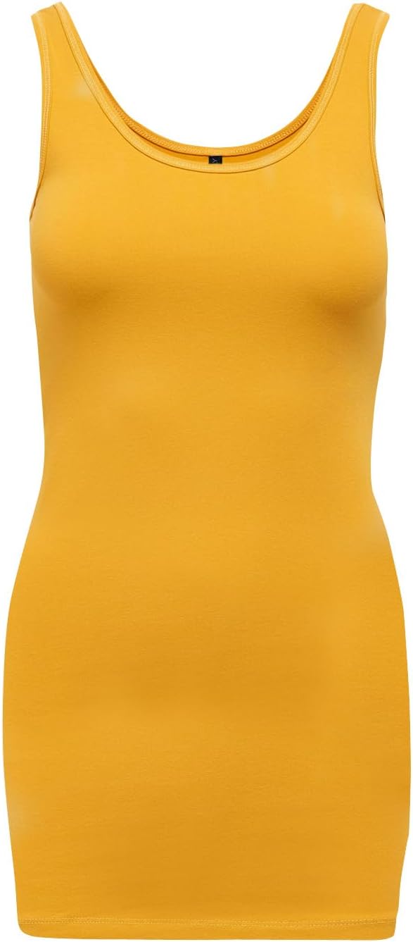 ONLY Damen Onllive Love Long Tank Noos Top XS Gelb/Grün/Rot (1x Golden Yellow, 1x Kalamata, 1x Burnt
