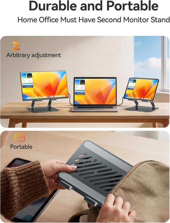 tounee Verstellbarer Tablet Ständer aus Aluminium, Doppelstangen-Design, für Tablets 4–17.3", iPad 1