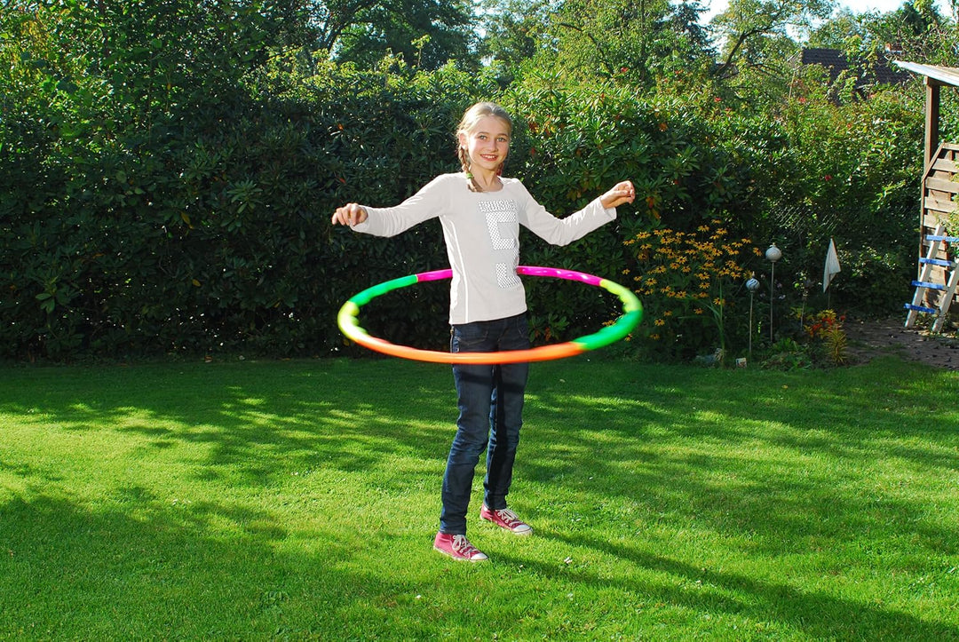 HUDORA Fitness Sports Hoop - Hula Hoop Reifen - Einfach zusammensteckbar &amp; in 2 Grössen verwendbar M