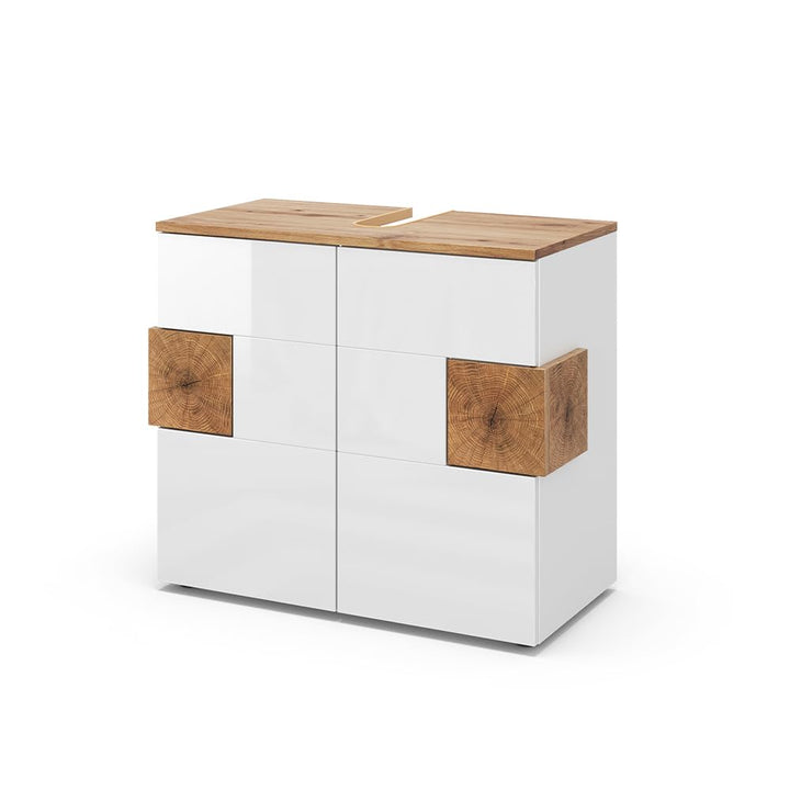 Vicco Waschbeckenunterschrank Eden, Weiss Hochglanz/Artisan-Eiche, 73.1 x 64 cm Weiss Waschtischunte