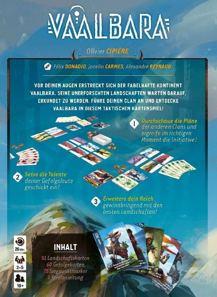 Studio H, Vaalbara, Familienspiel, Kartenspiel, 2-5 Spieler, Ab 10+ Jahren, 25 Minuten, Deutsch