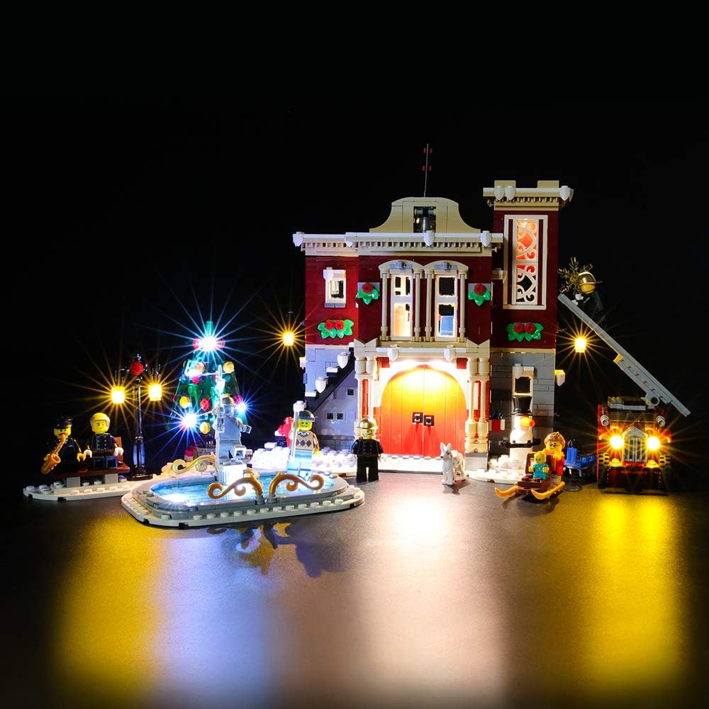BRIKSMAX Led Beleuchtungsset für Lego Creator Winterliche Feuerwache,Kompatibel Mit Lego 10263 Baust