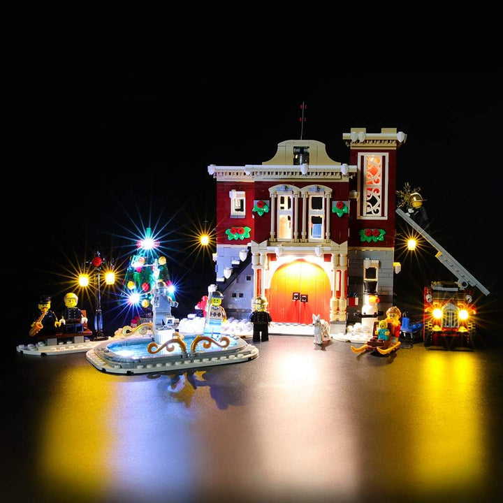 BRIKSMAX Led Beleuchtungsset für Lego Creator Winterliche Feuerwache,Kompatibel Mit Lego 10263 Baust