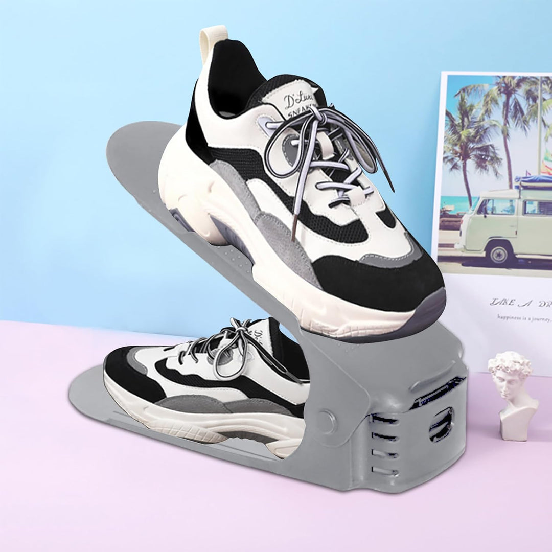 YRHome 60 Stück Einstellbare Schuhregale Schuhorganizer Schuh Organisierer aus PP-Material, 3 höhenv