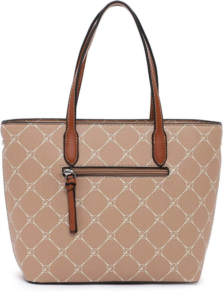 Tamaris Shopper Anastasia 30106 Damen Handtaschen Karo Einheitsgrösse Sand/Cognac 427, Einheitsgröss