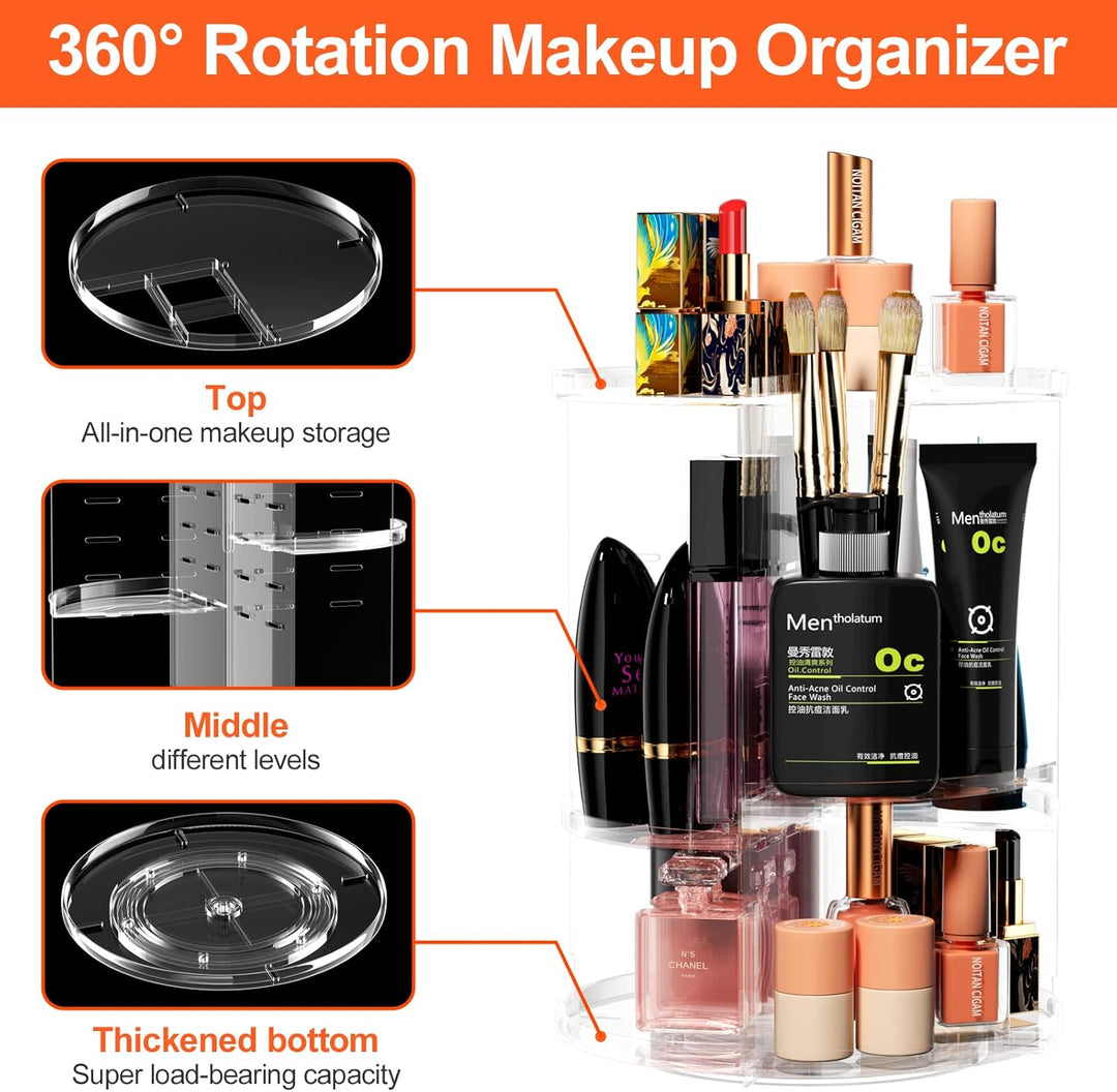 Newaner Make Up Kosmetik Organizer, 360 Drehung Lippenstift-Organizer Kosmetische Aufbewahrungsbox D
