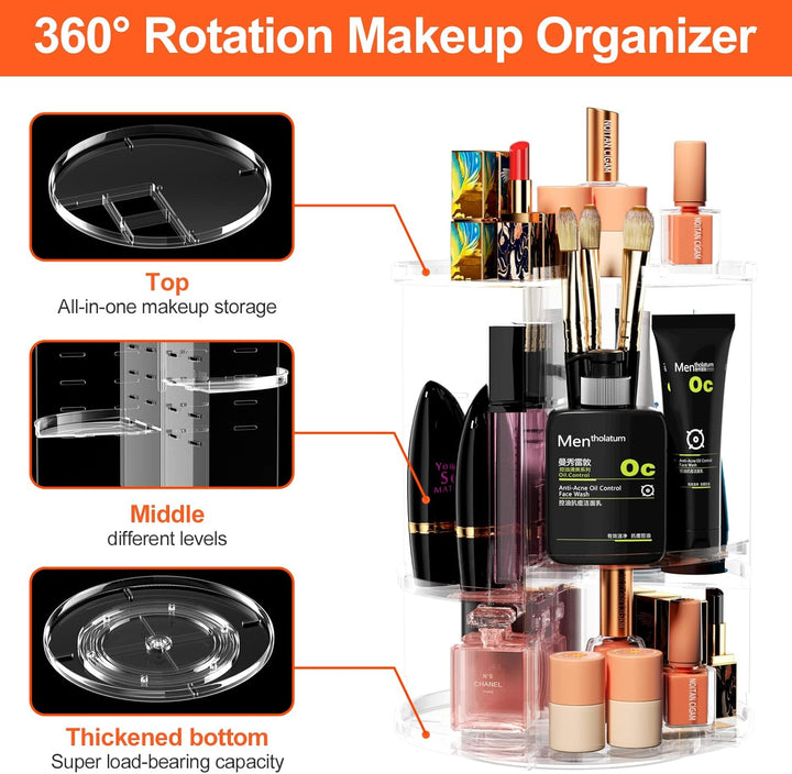 Newaner Make Up Kosmetik Organizer, 360 Drehung Lippenstift-Organizer Kosmetische Aufbewahrungsbox D