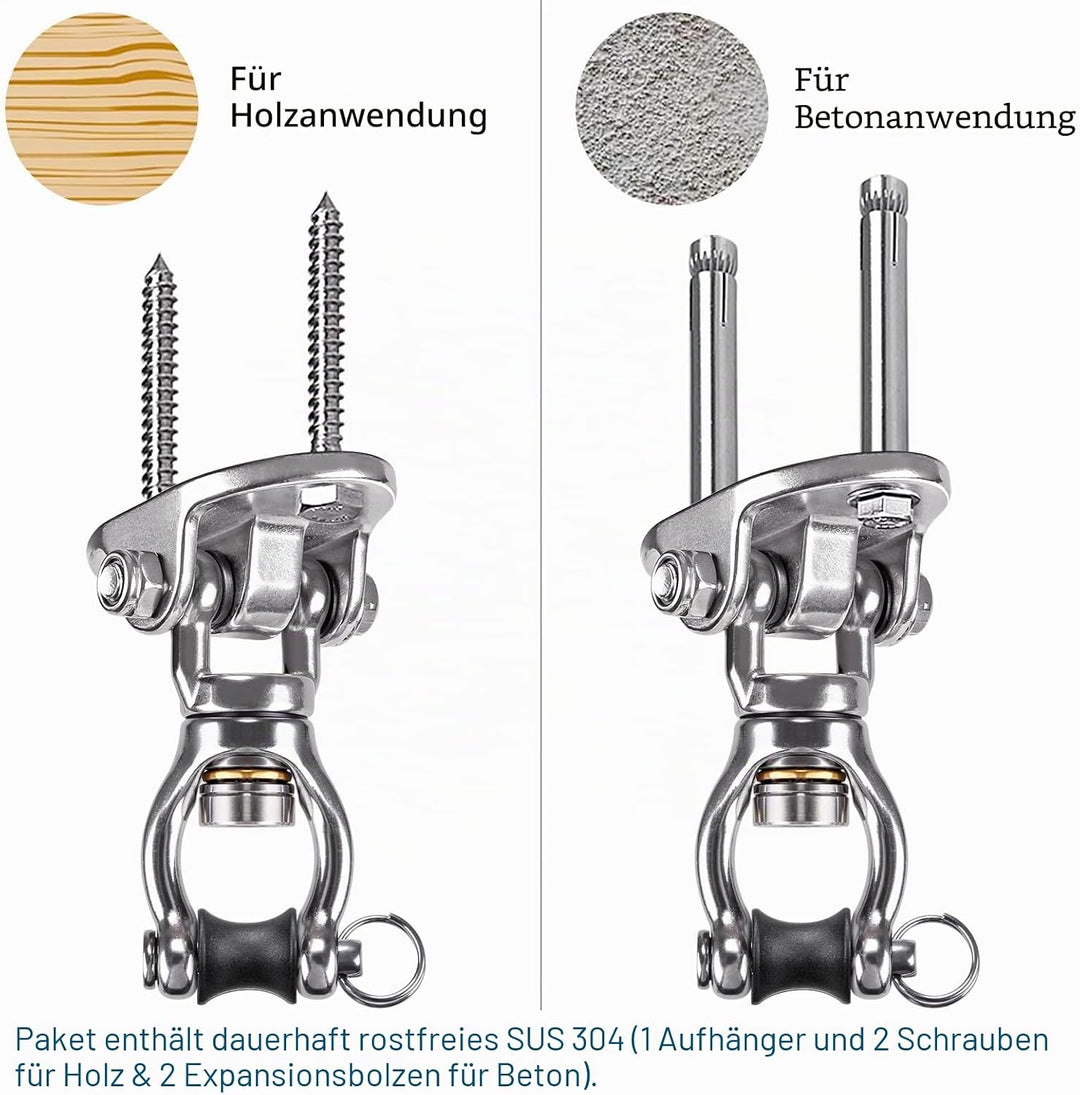 SELEWARE Deckenhaken Schwerlast Boxsack Halterung - 540 kg Tragkraft Schaukel Befestigung Balken, Sc