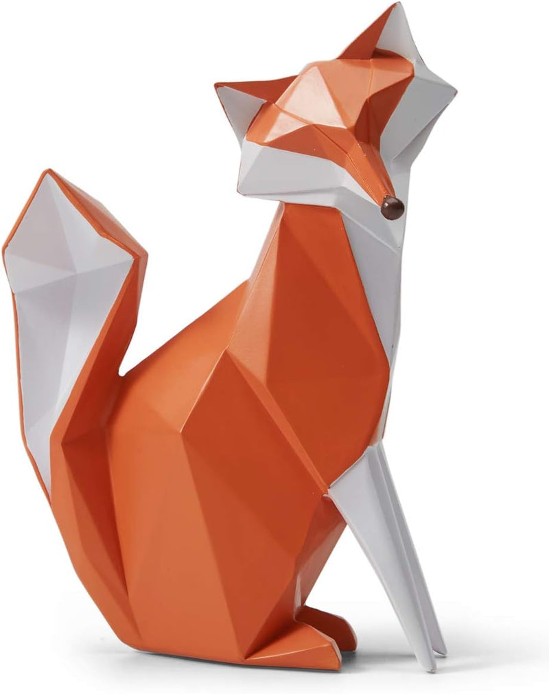 Amoy-Art Fuch Figuren Deko Fox Skulptur Statue Modern Arts Wohnzimmer Kunst Polyresin Geschenk 20cm