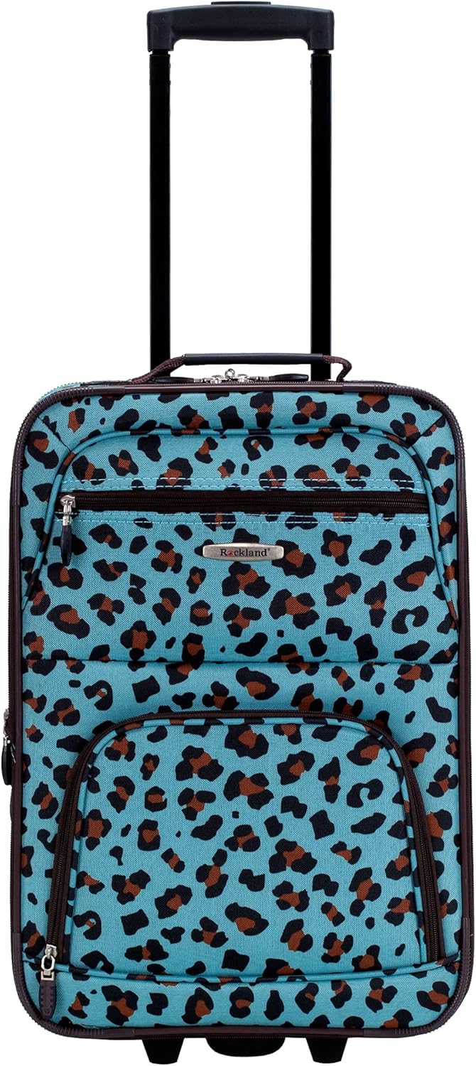 Rockland Jungle Softside Gepäck-Set, Blauer Leopard (Blau) - F125, 4-Piece Set (14/29/24/28) Einheit