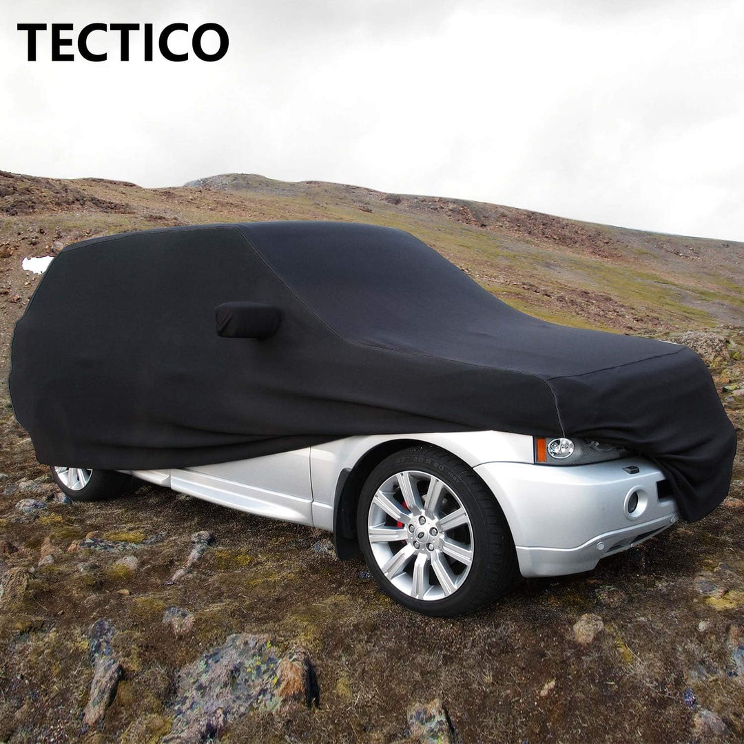 TECTICO Indoor SUV Autoplane Elastisch Atmungsaktiv Staubschutz Weich Stretch Stoff Autoabdeckung fü