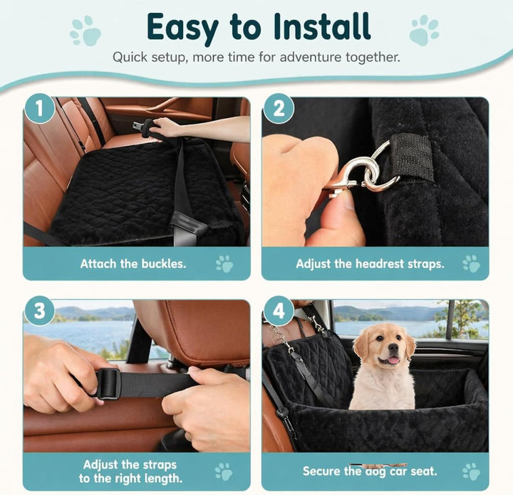 Autositz Hund für kleine Hunde, Hundesitz Memory-Schaum, Reise-Bett, abnehmbare und waschbare Sitzer