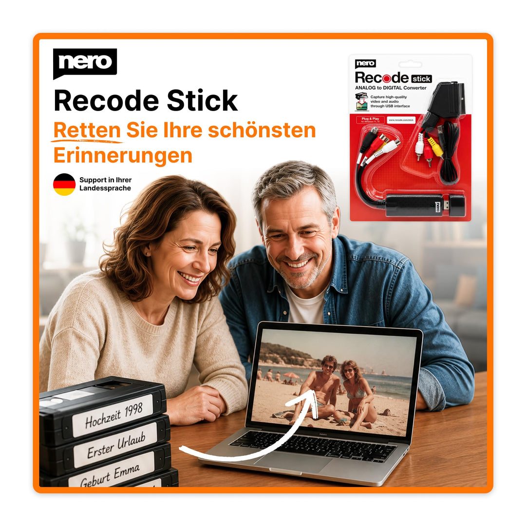Nero VHS zu USB Video Grabber Recode Stick | VHS selbst digitalisieren | ANALOG to DIGITAL Capture C