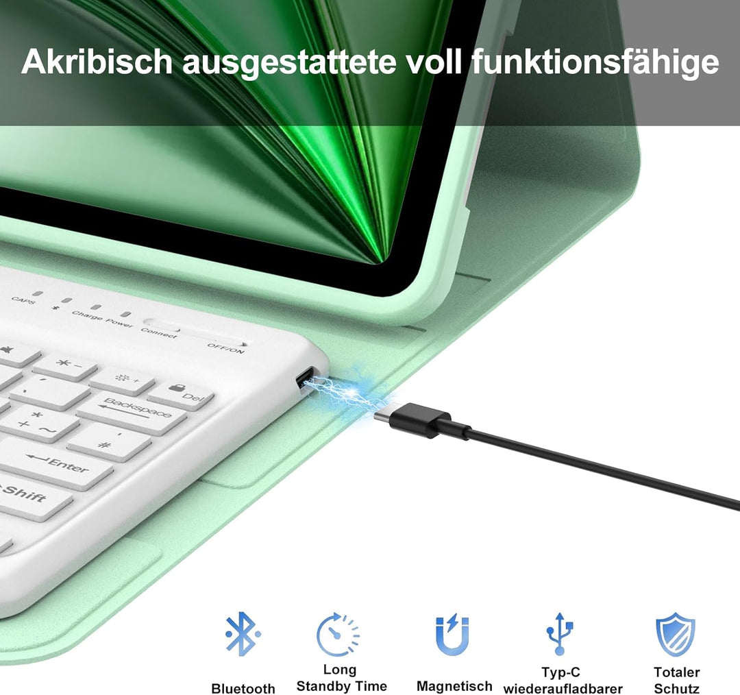 Tastatur für iPad Air 13 M4 2026/M3/M2 2025/2024, Hülle mit Tastatur für iPad Pro 12.9 6/5/4/3 Gener