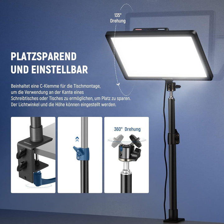 NEEWER GL1 PRO 15,5" Key Light Streaming Licht, Video Licht mit 2,4G, Mac, PC Steuerung und iOS Andr