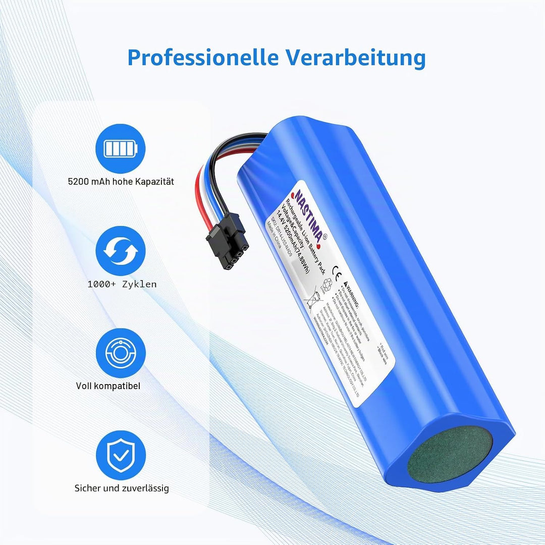 NASTIMA 14,4V 5200mAh Li-ion Ersatzakku für Dreame D9 F9 L10, Li-ion Akku für Dreame D9 Pro, D9 Max,