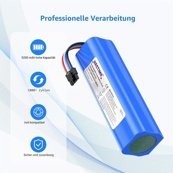 NASTIMA 14,4V 5200mAh Li-ion Ersatzakku für Dreame D9 F9 L10, Li-ion Akku für Dreame D9 Pro, D9 Max,